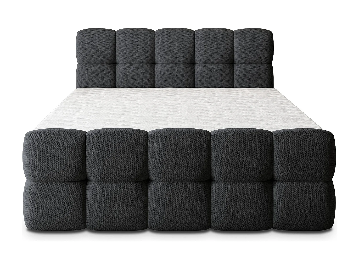 Boxspringbed BRUME 180x200 cm Set met hoofdbord, bedbodem en matras, Zwart