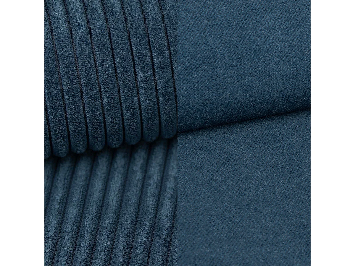 Lit continental ALORIA, 180x200 cm, Tissu pelucheux, Bleu