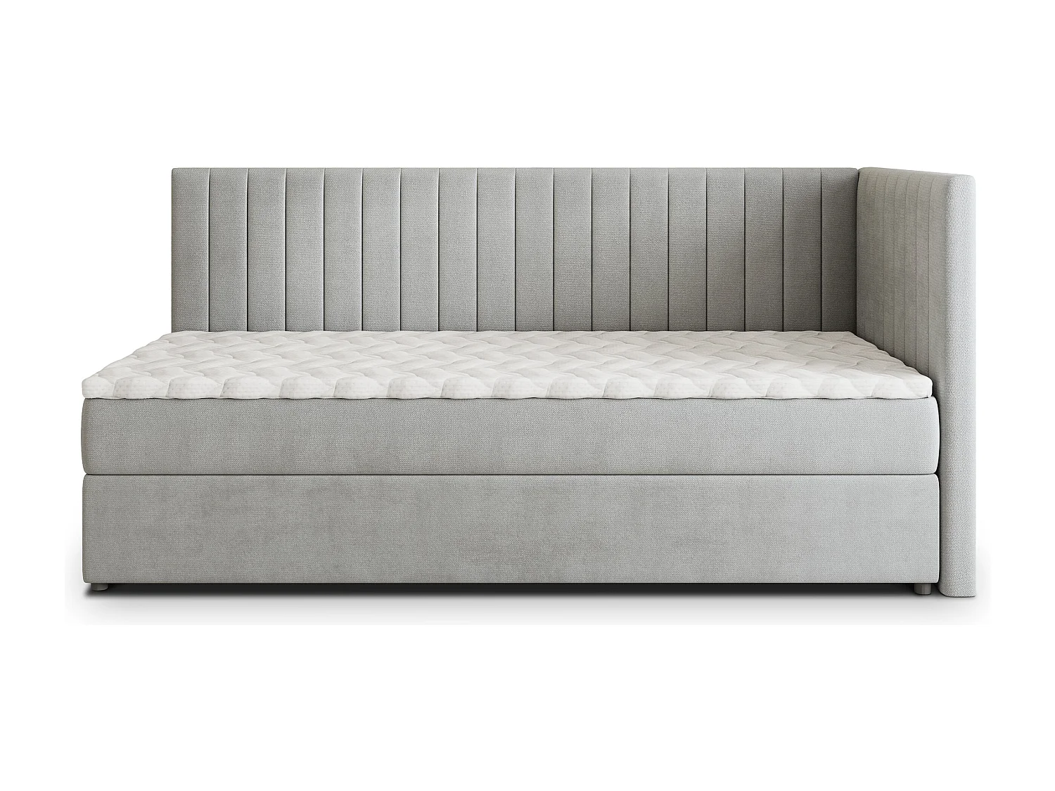 Boxspringbed ARIS 100x200 cm Set met hoofdbord, bedbodem en matras, Lichtgrijs