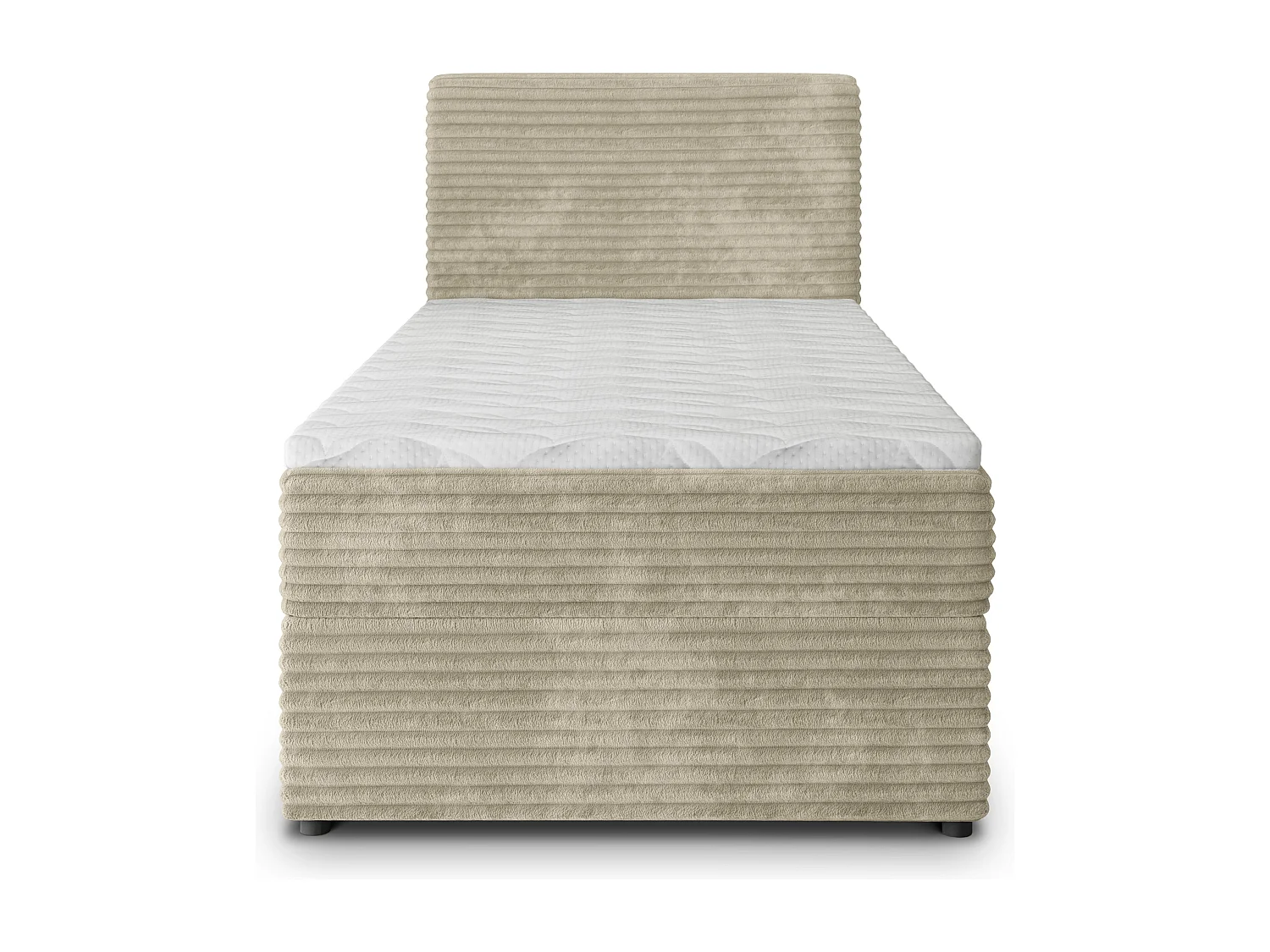 Boxspringbed PISA 90x200 cm Set met hoofdbord, bedbodem en matras, Crème