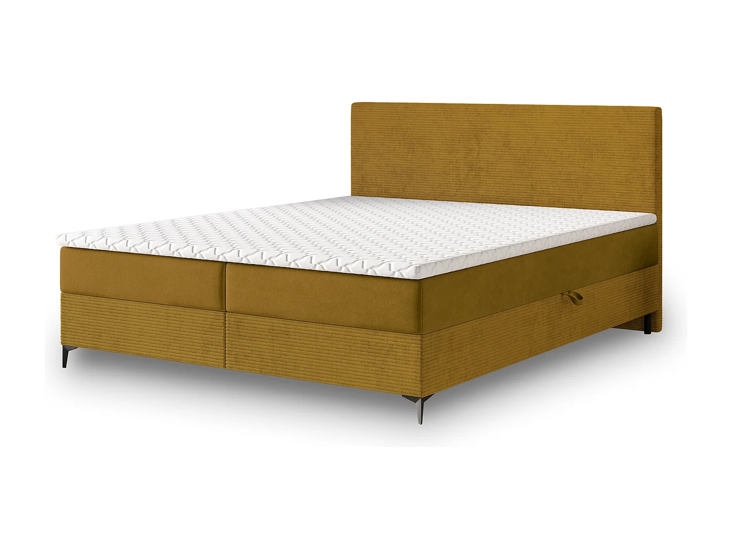 Boxspringbed TORREL 140x200 cm Set met hoofdbord, bedbodem en matras, Geel