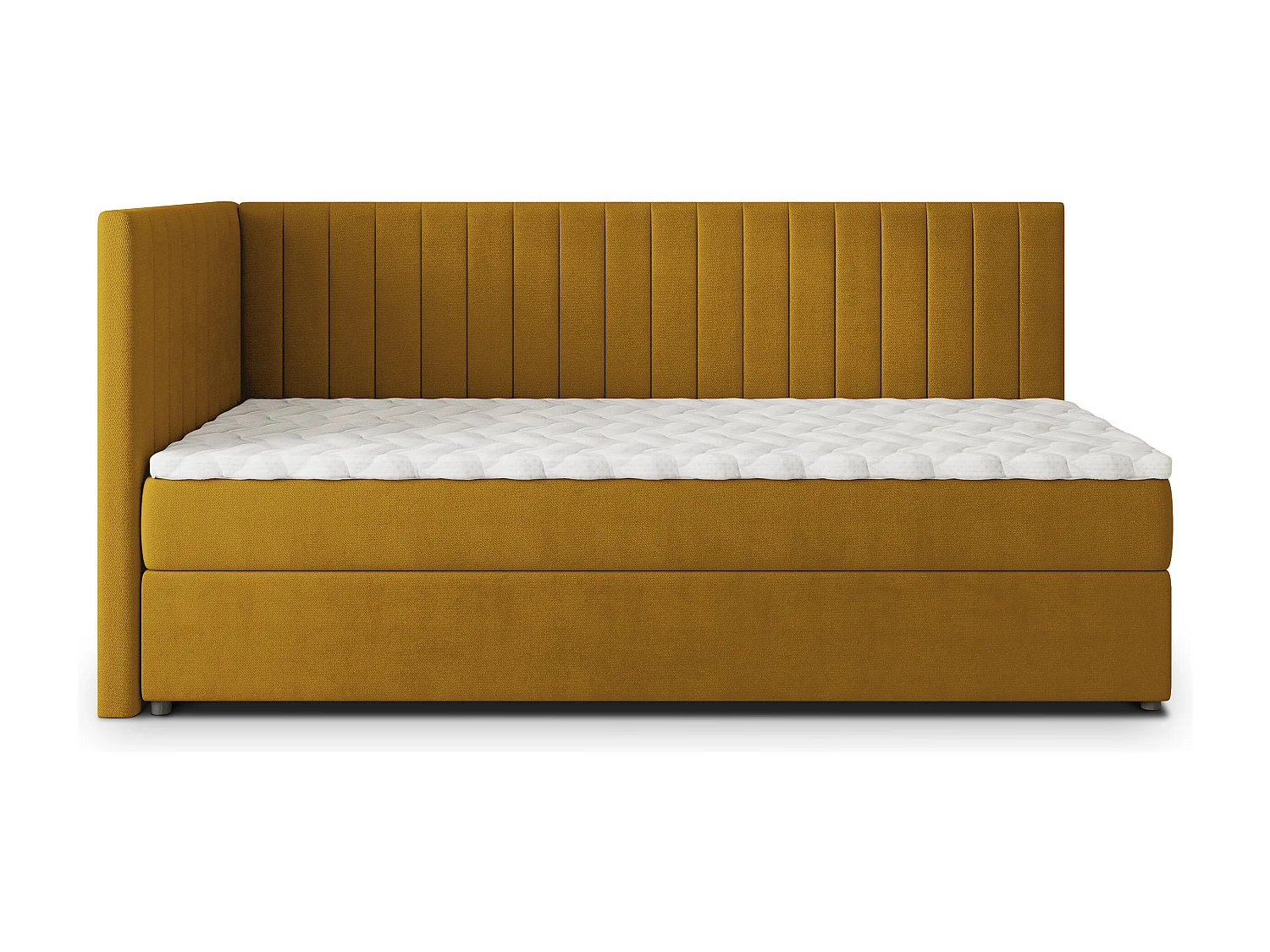 Boxspringbed ARIS 90x200 cm Set met hoofdbord, bedbodem en matras, Geel