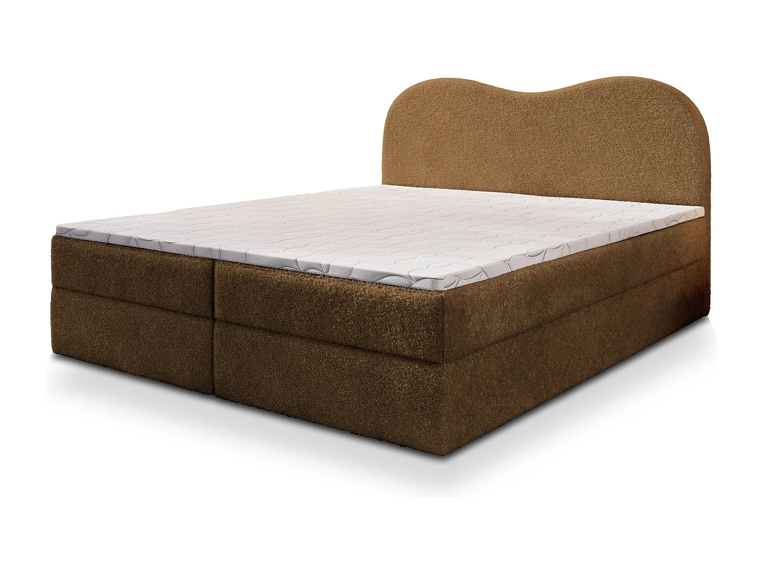 Boxspringbed FLUVIA 180x200 cm Set met hoofdbord, bedbodem en matras, Bruin