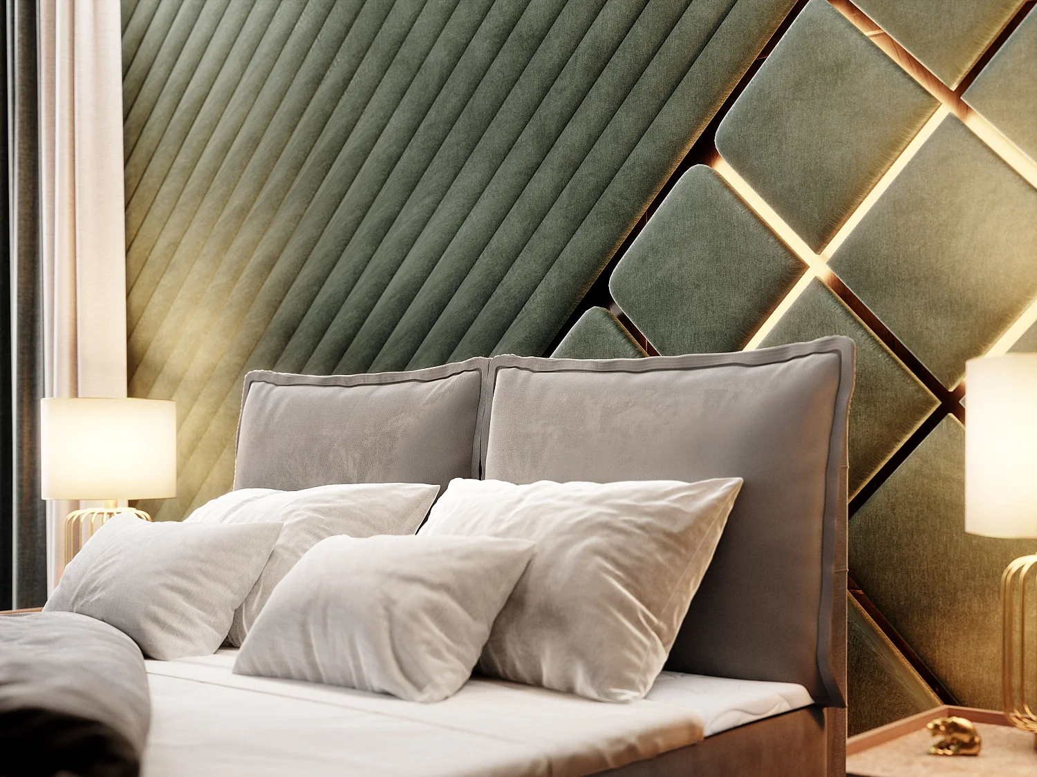 Lit continental LENTE, 180x200 cm, Tissu velours, Jaune