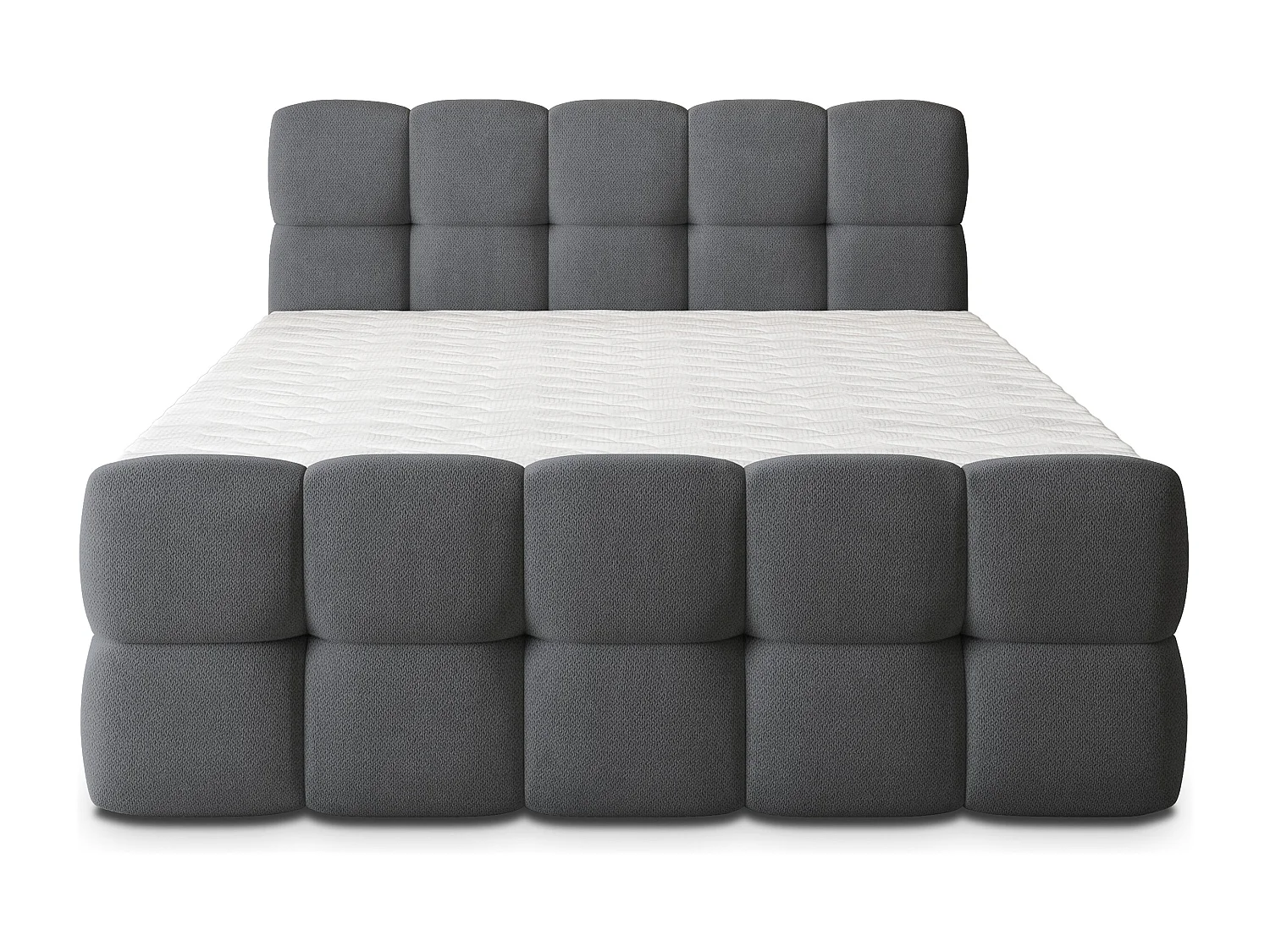 Boxspringbed BRUME 160x200 cm Set met hoofdbord, bedbodem en matras, Antracietgrijs