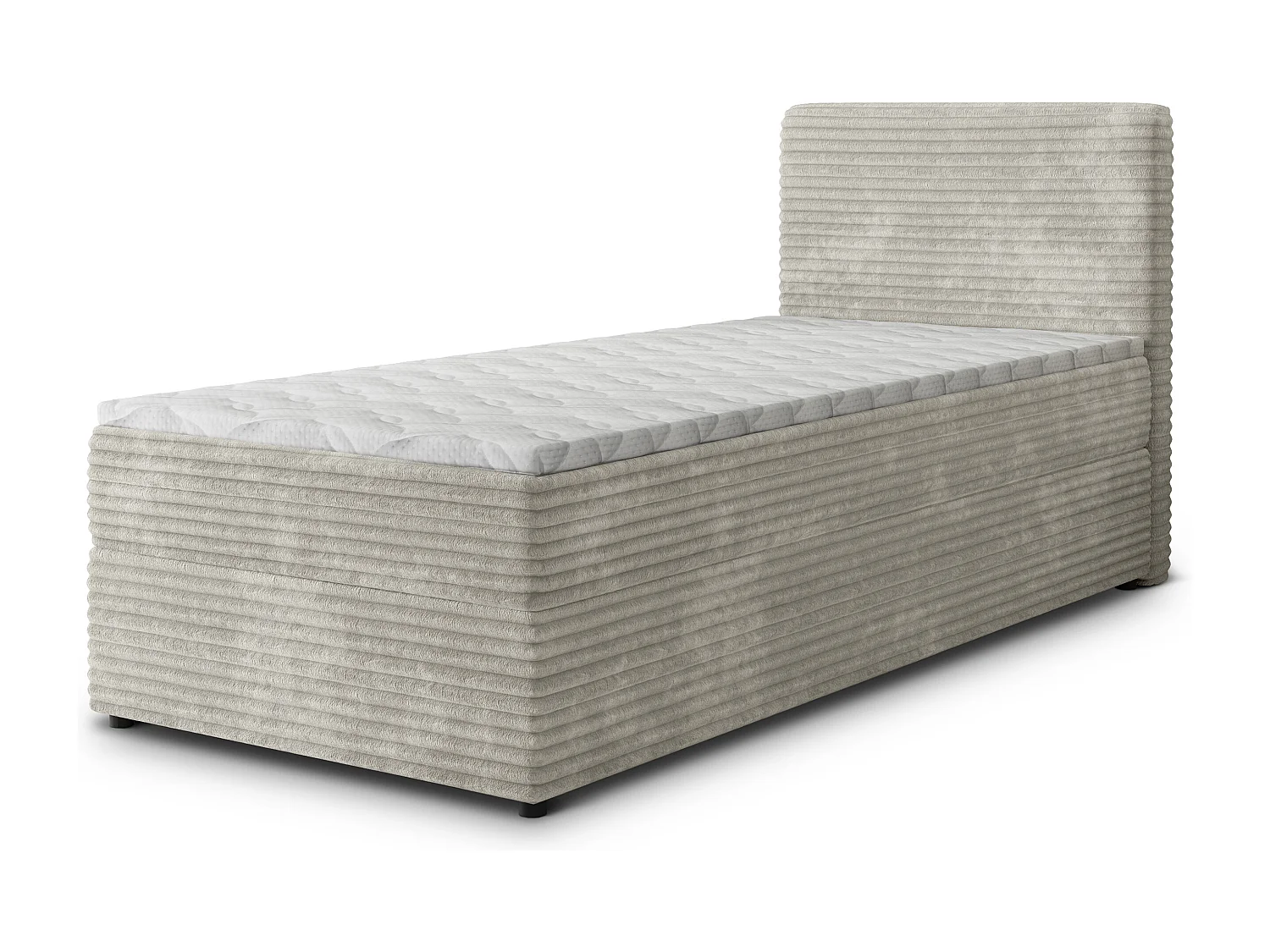 Boxspringbed PISA 100x200 cm Set met hoofdbord, bedbodem en matras, Lichtgrijs