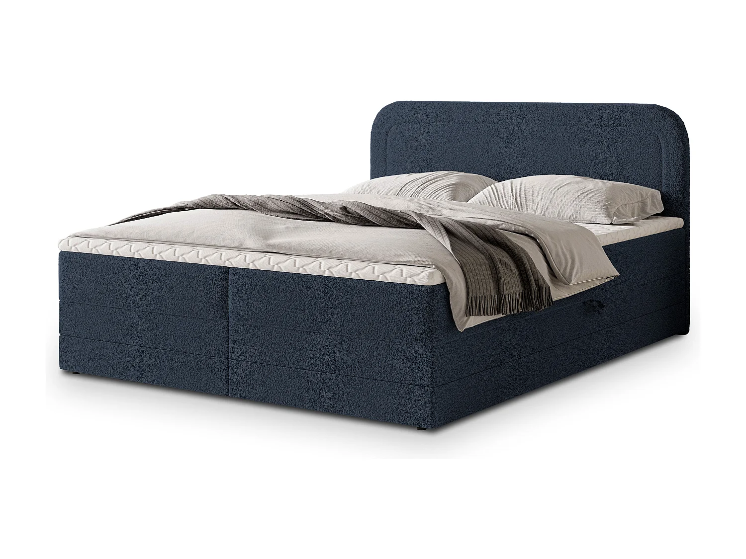 Boxspringbed ARMEL 140x200 cm Set met hoofdbord, bedbodem en matras, Blauw