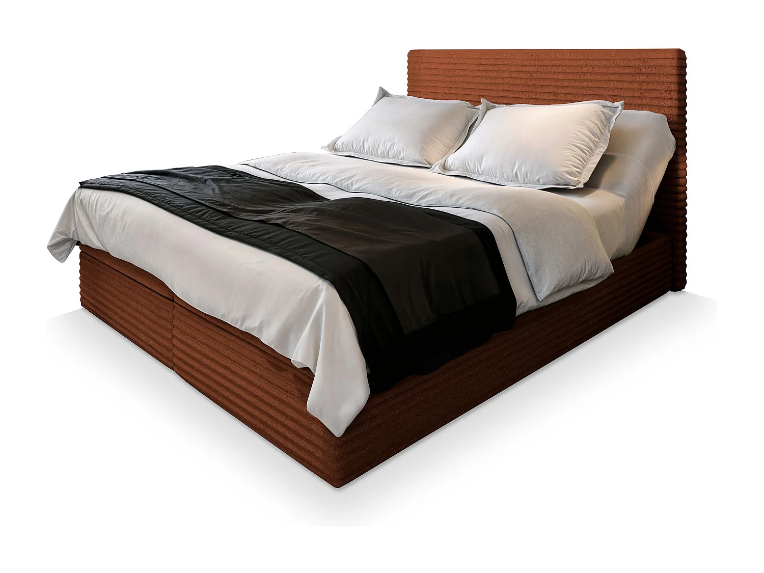 Boxspringbed MILARA 140x200 cm Set met hoofdbord, bedbodem en matras, Koperkleurig