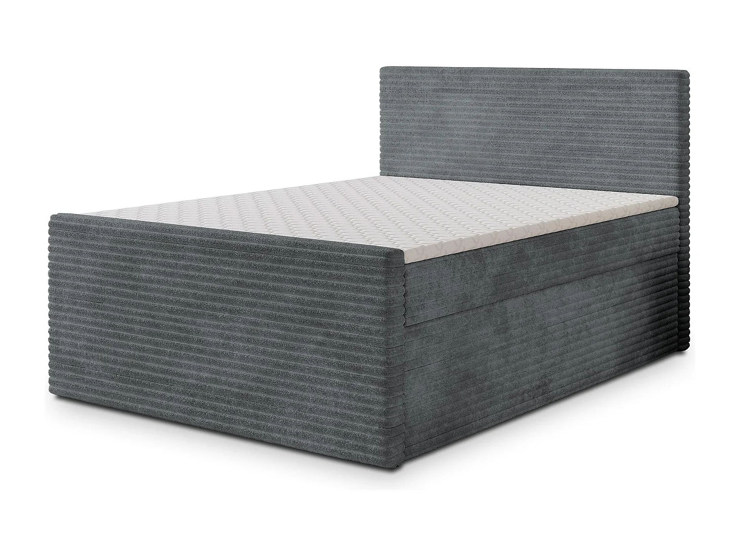 Boxspringbed NOLEN 160x200 cm Set met hoofdbord, bedbodem en matras, Antracietgrijs