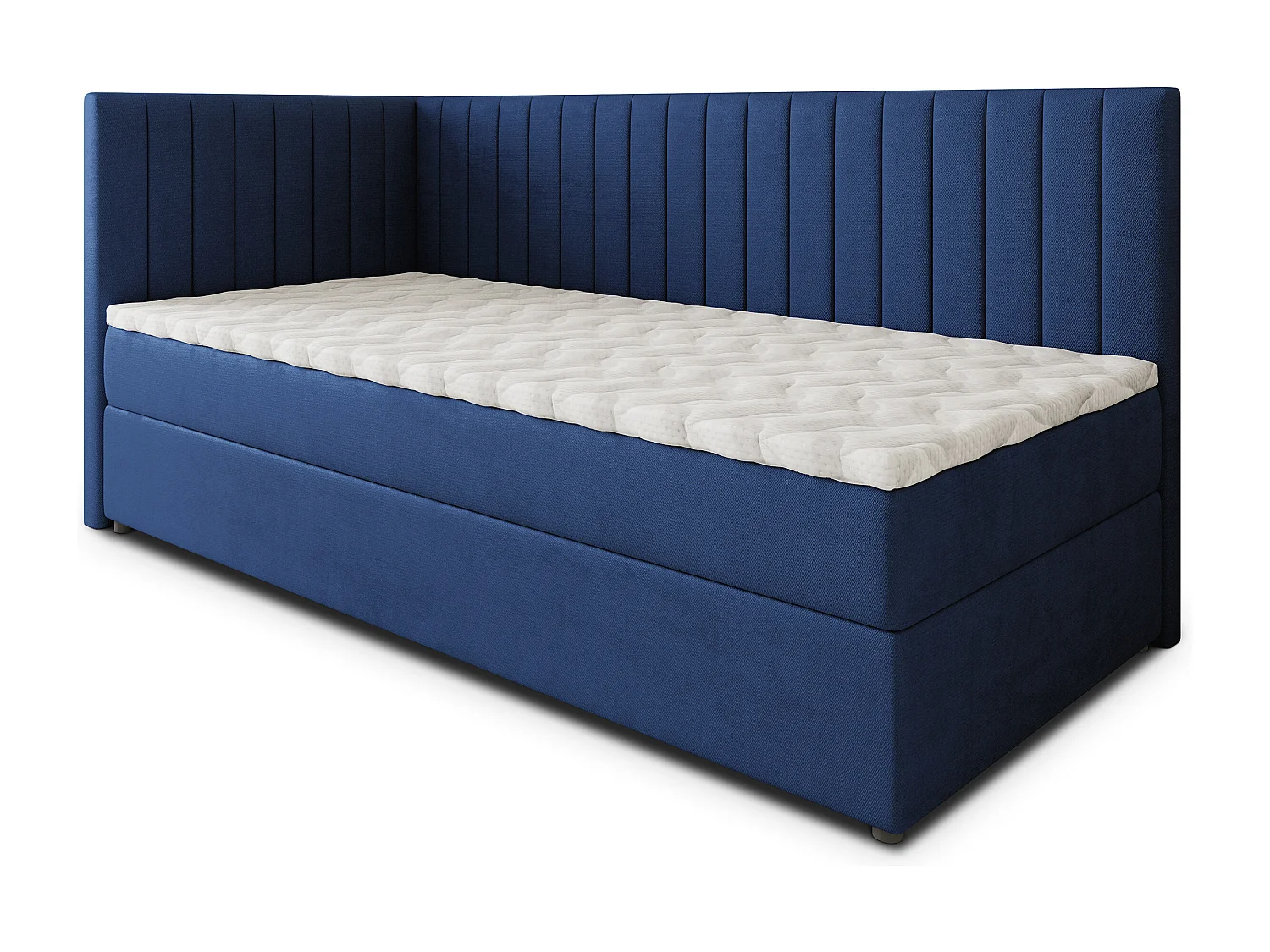 Boxspringbed ARIS 100x200 cm Set met hoofdbord, bedbodem en matras, Blauw
