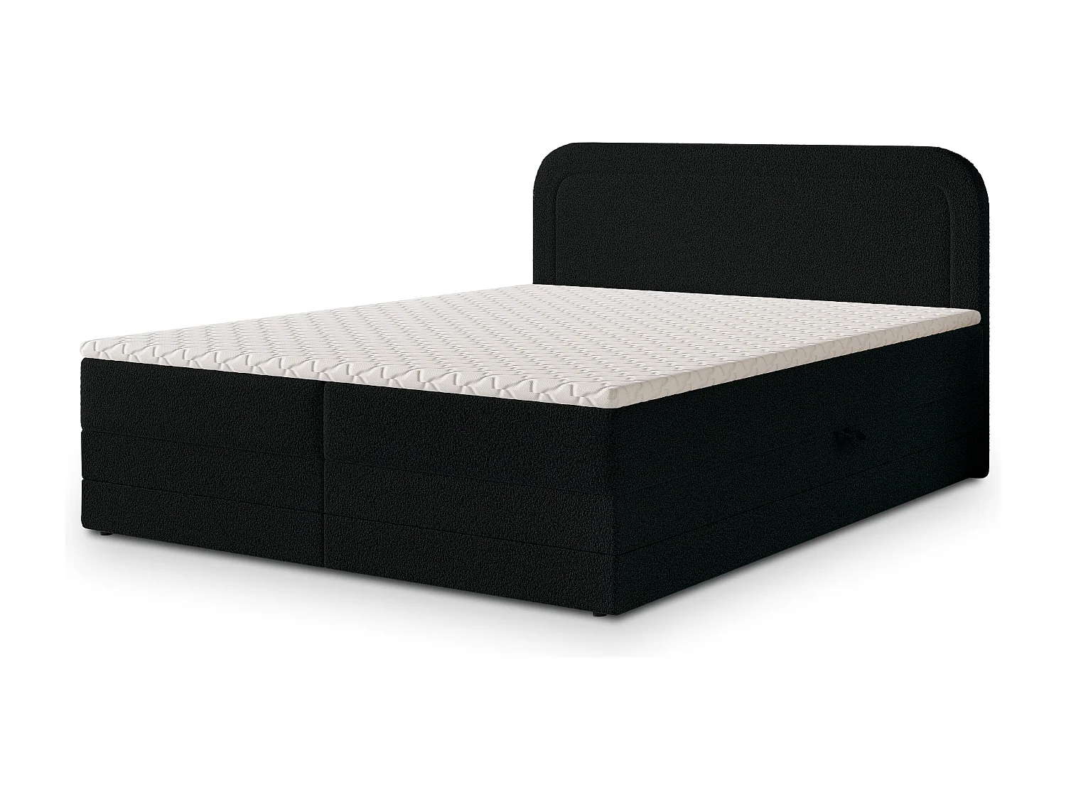 Boxspringbed ARMEL 180x200 cm Set met hoofdbord, bedbodem en matras, Zwart