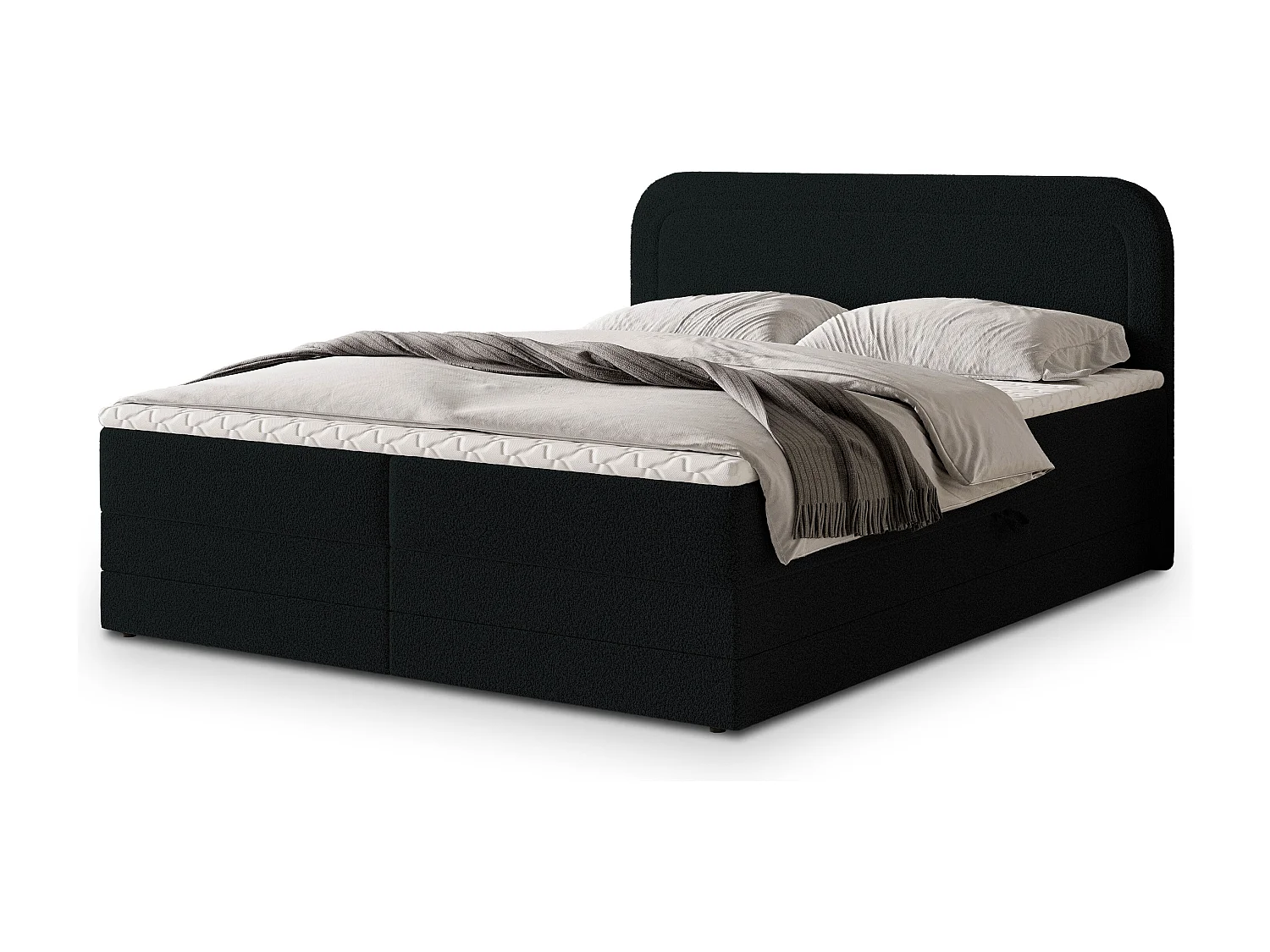 Boxspringbed ARMEL 180x200 cm Set met hoofdbord, bedbodem en matras, Zwart