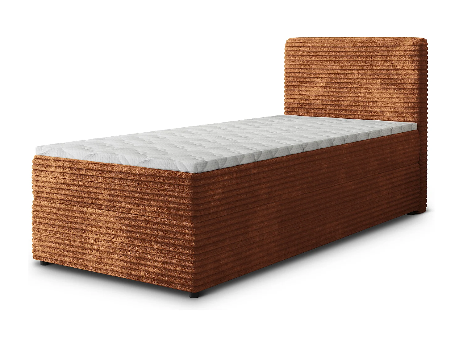 Boxspringbed PISA 100x200 cm Set met hoofdbord, bedbodem en matras, Bruin