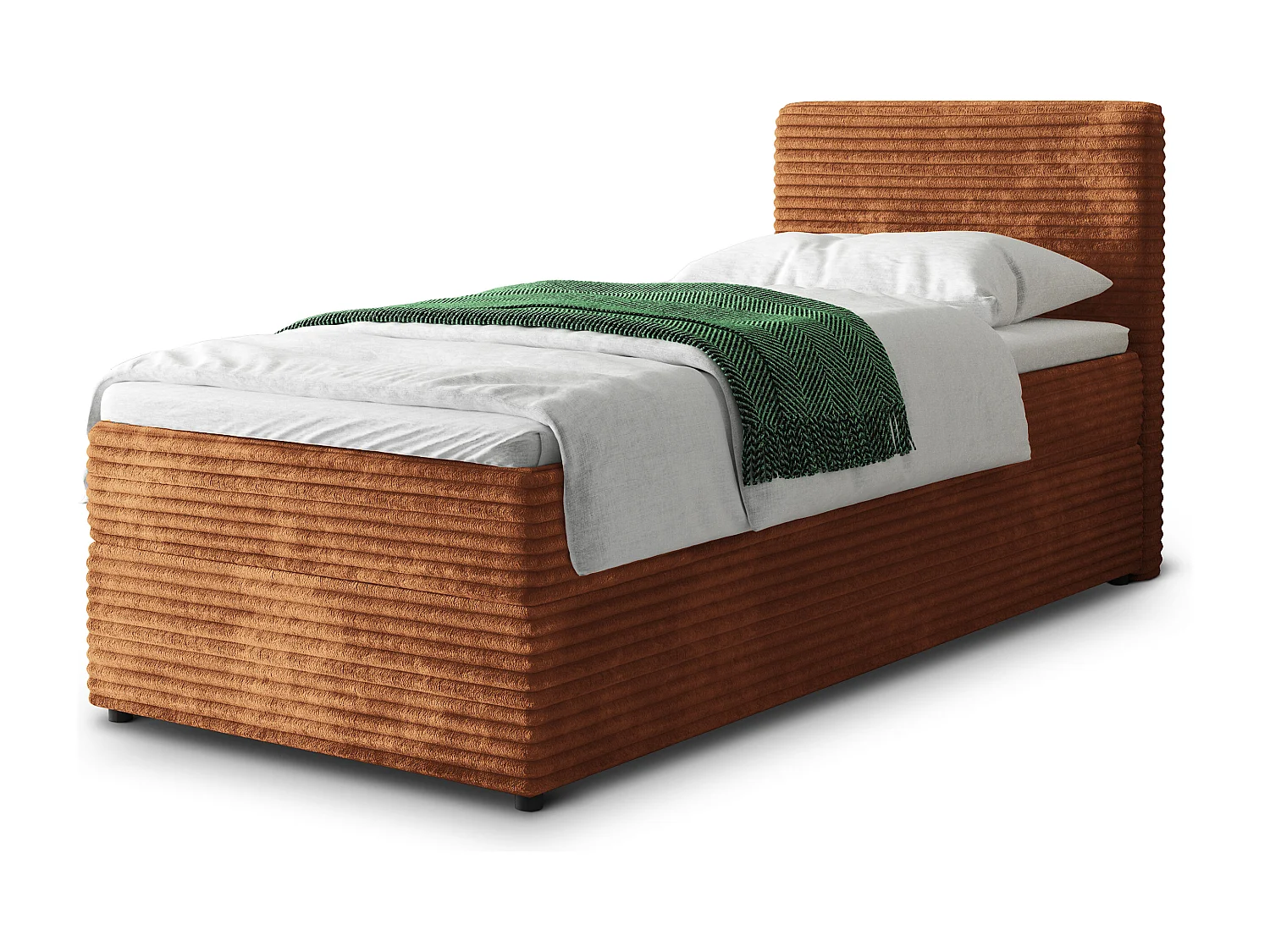 Boxspringbed PISA 100x200 cm Set met hoofdbord, bedbodem en matras, Bruin