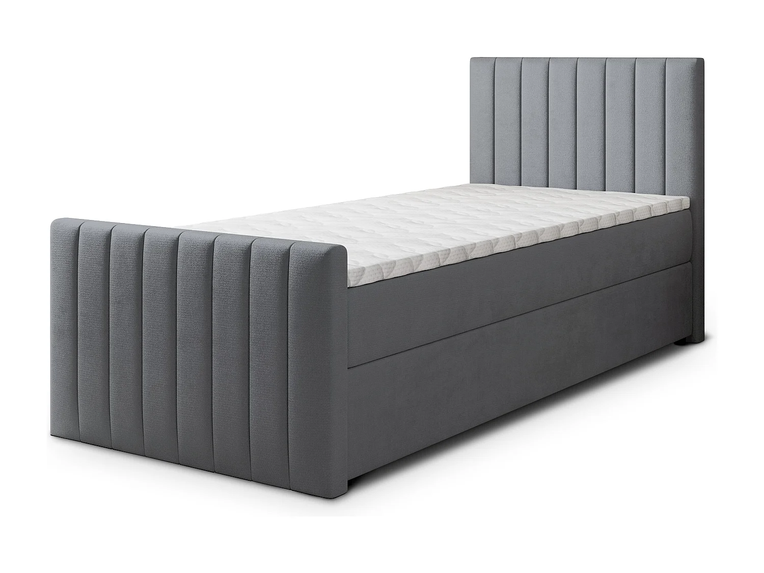 Boxspringbed ARION 80x200 cm Set met hoofdbord, bedbodem en matras, Grijs
