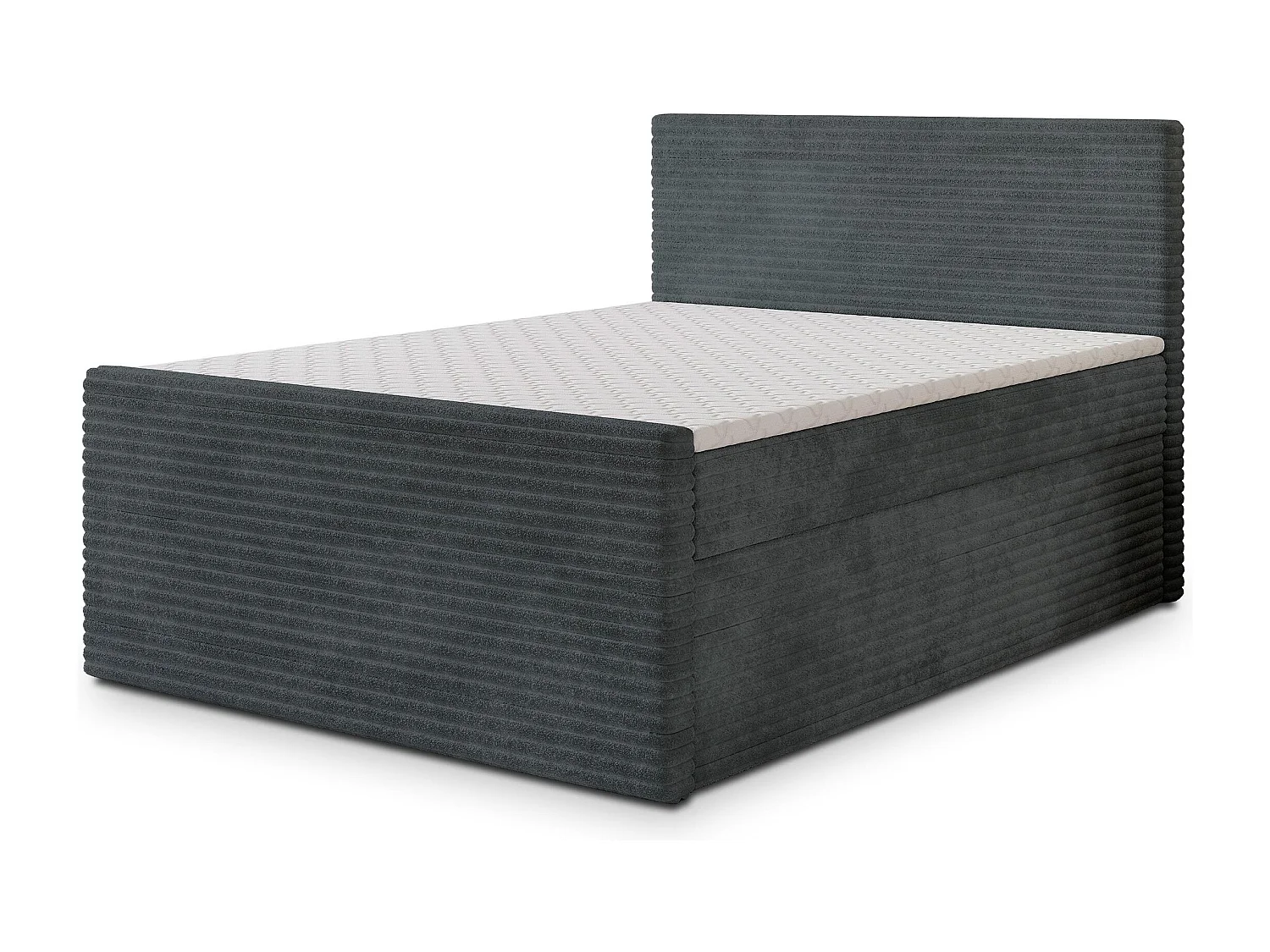 Boxspringbed NOLEN 160x200 cm Set met hoofdbord, bedbodem en matras, Grijs