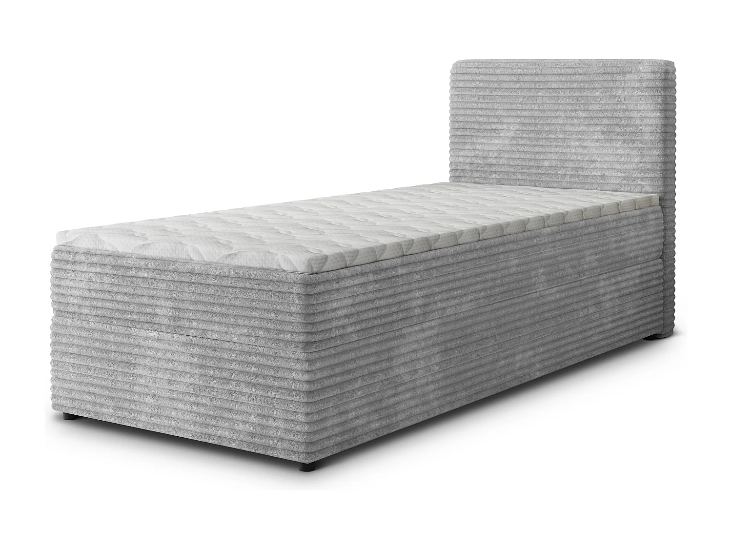 Boxspringbed PISA 80x200 cm Set met hoofdbord, bedbodem en matras, Lichtgrijs