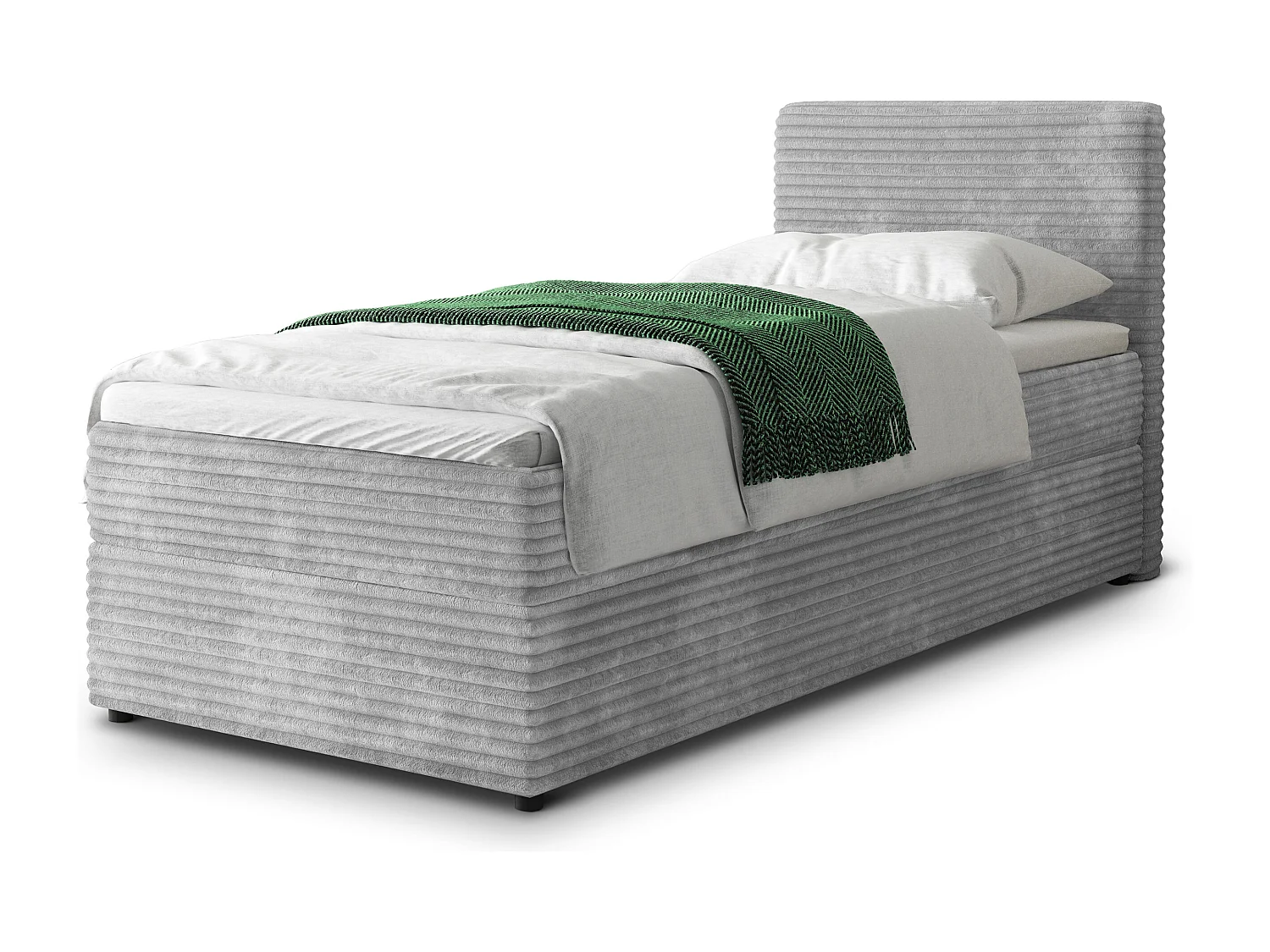 Boxspringbed PISA 80x200 cm Set met hoofdbord, bedbodem en matras, Lichtgrijs