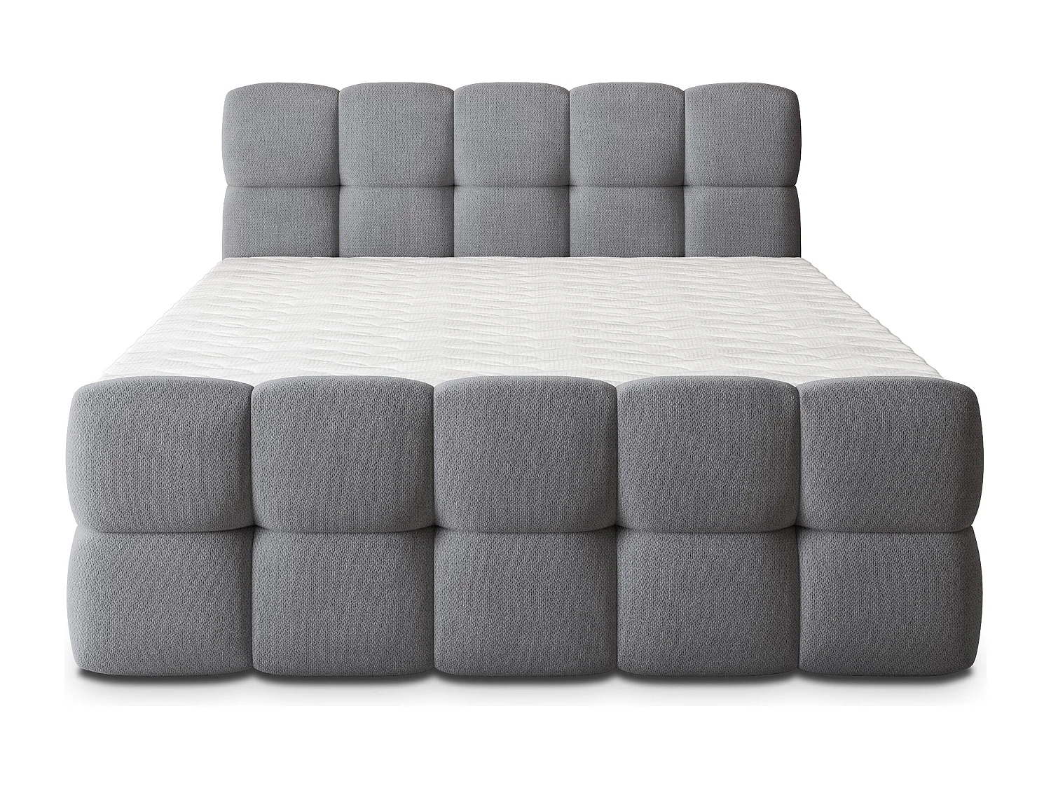 Boxspringbed BRUME 140x200 cm Set met hoofdbord, bedbodem en matras, Grijs