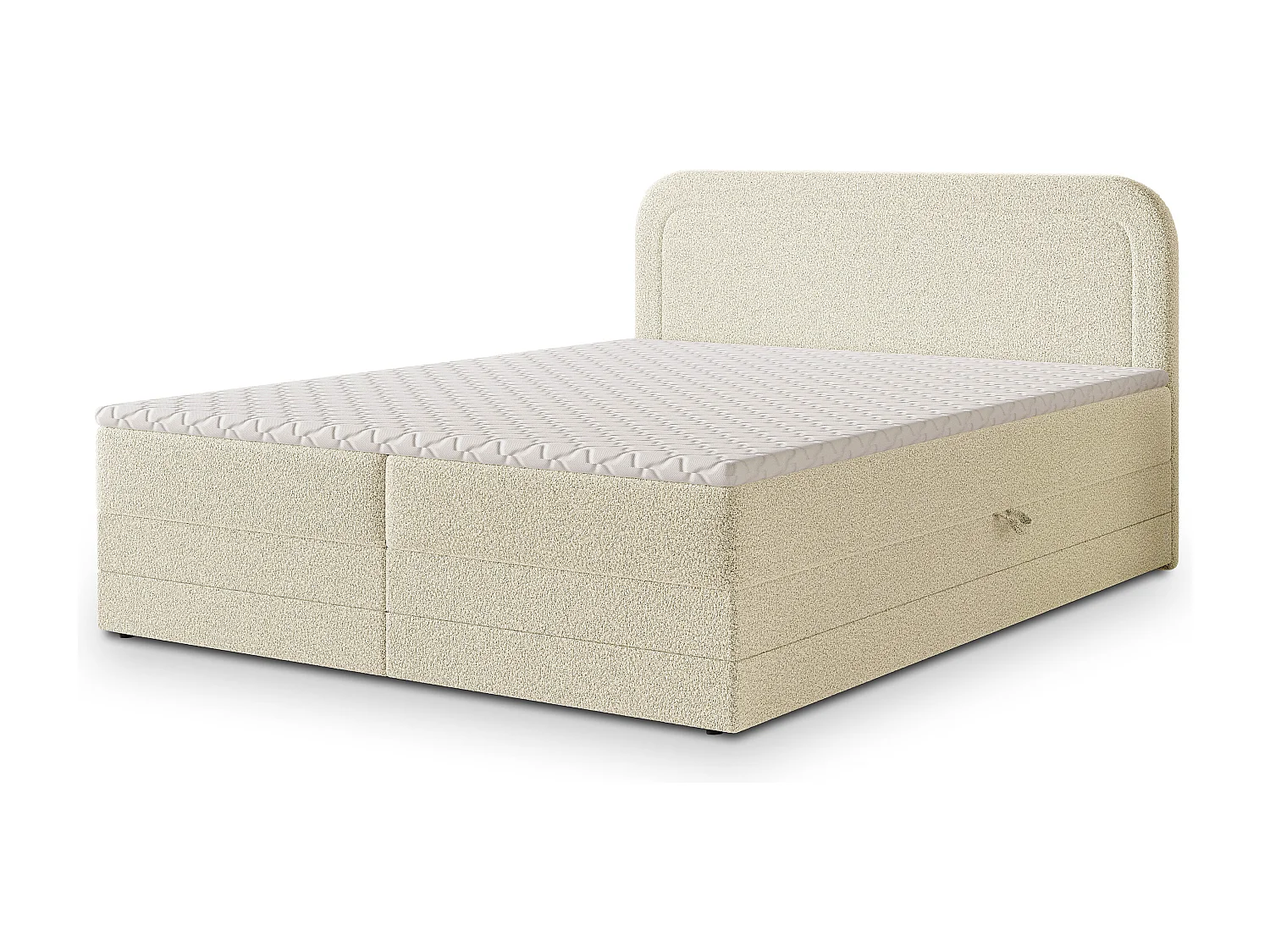 Boxspringbed ARMEL 160x200 cm Set met hoofdbord, bedbodem en matras, Crème