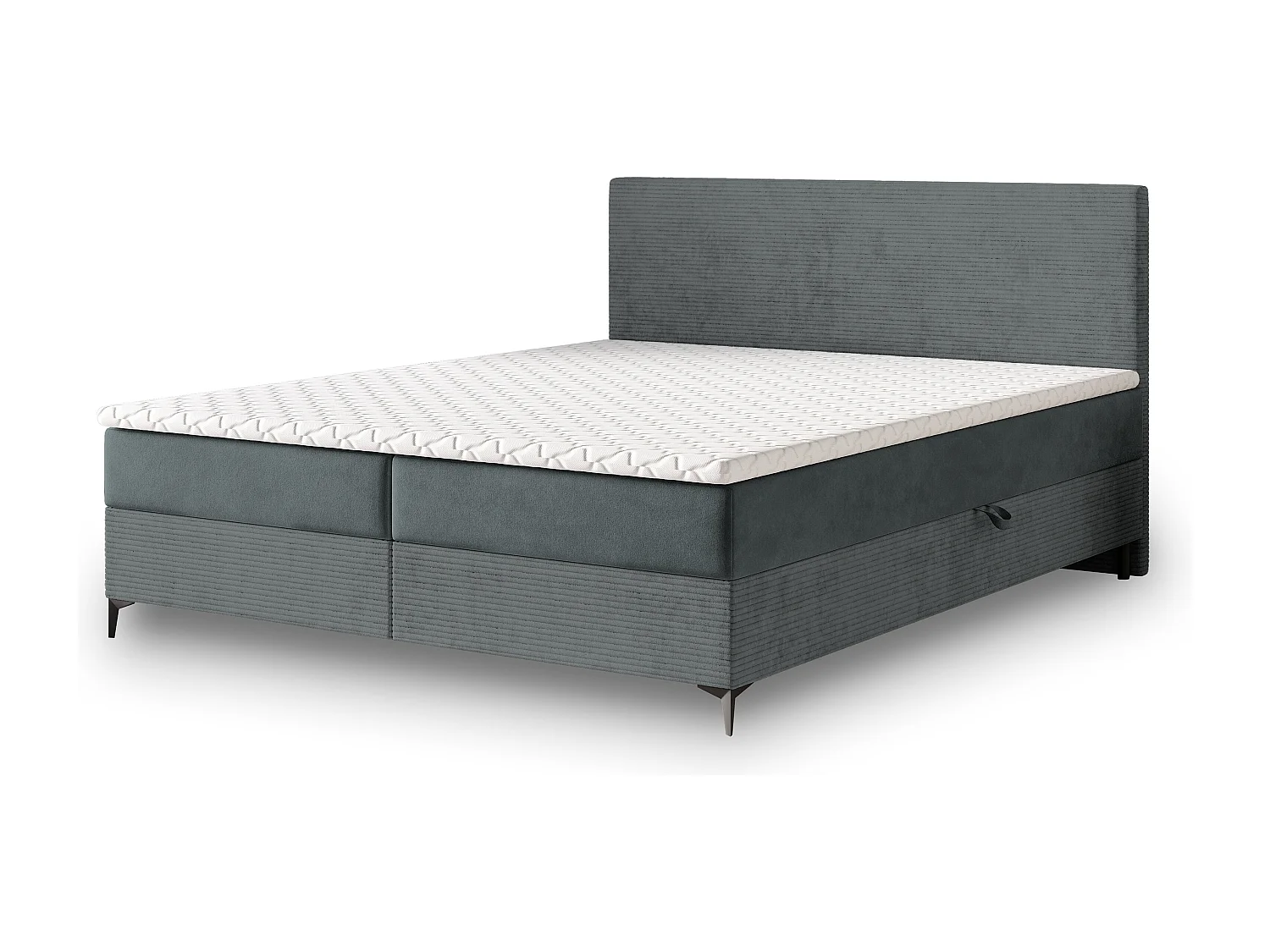 Boxspringbed TORREL 140x200 cm Set met hoofdbord, bedbodem en matras, Grijs