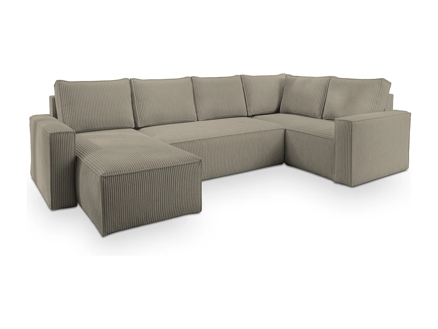 Hoekbank NORENA van fluweel met slaapfunctie Beige