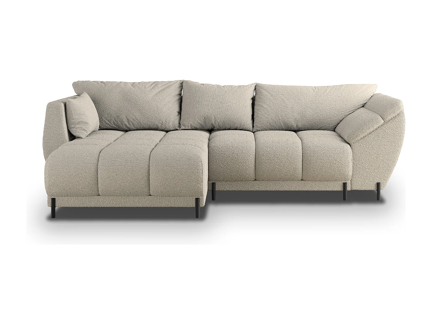 Canapé d'angle VESTANO en velours avec fonction couchage Beige
