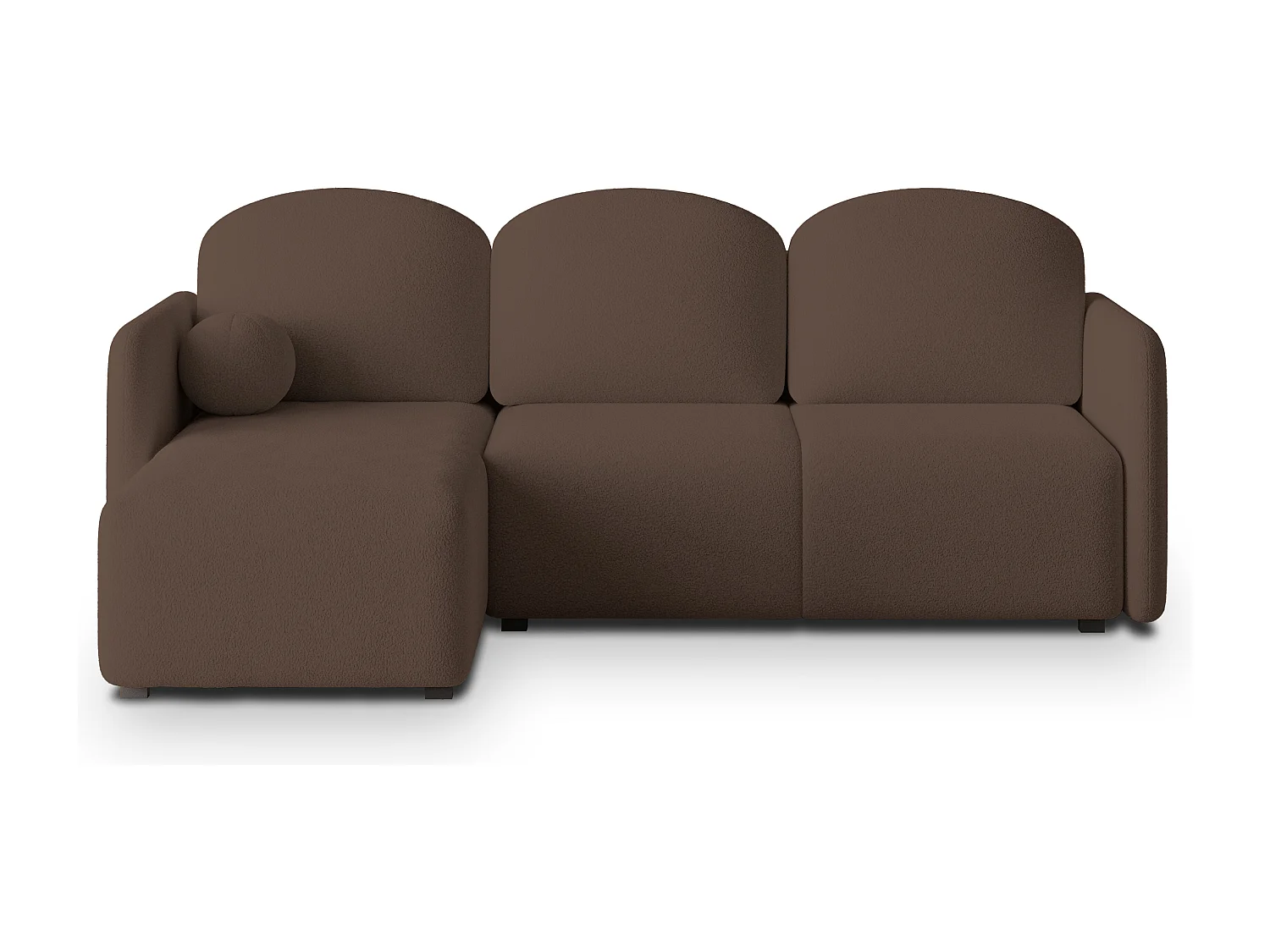 Canapé d'angle SUVINO en velours avec fonction couchage Marron
