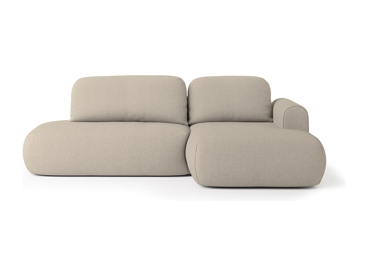 Hoekbank NUVIRA van fluweel met slaapfunctie Beige