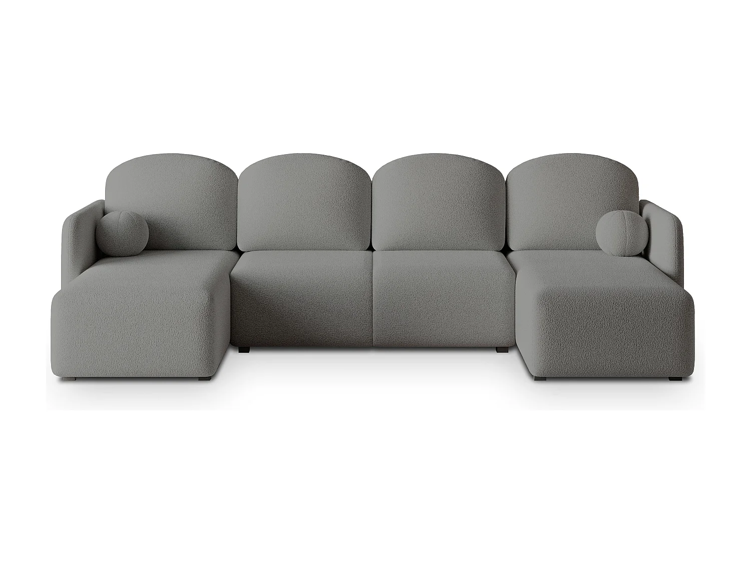 Canapé d'angle NUBERO en velours avec fonction couchage Gris