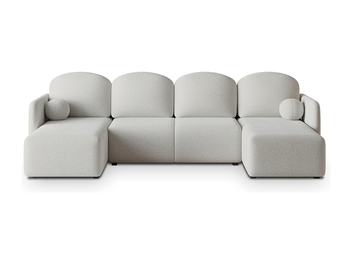 Canapé d'angle NUBERO en velours avec fonction couchage Gris clair