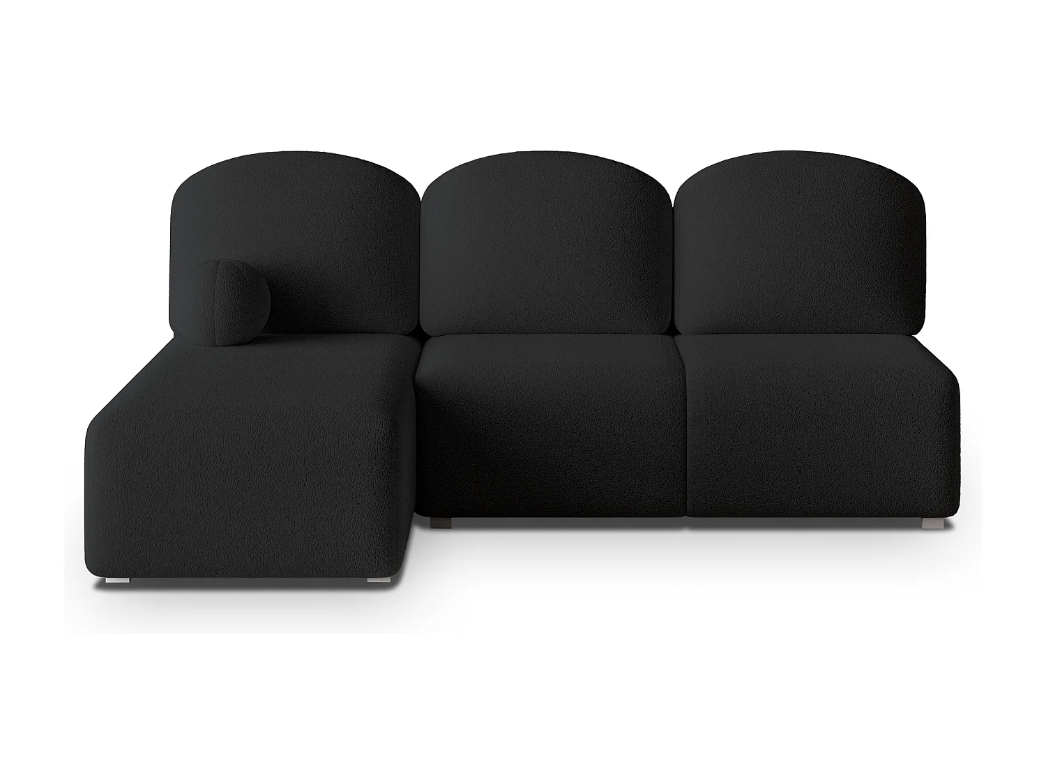 Canapé d'angle TRAMA en velours avec fonction couchage Noir