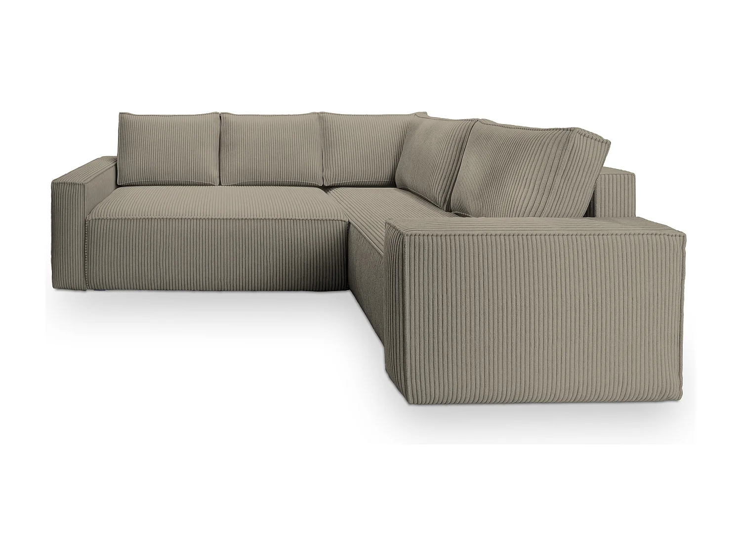 Hoekbank ESTANO van fluweel met slaapfunctie Beige