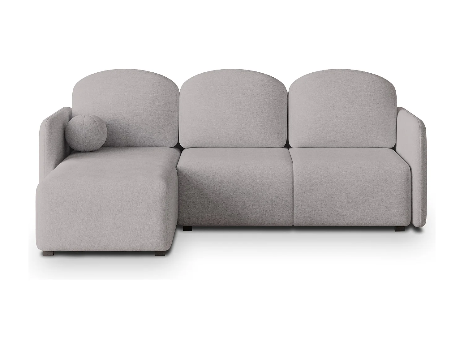 Canapé d'angle SUVINO en velours avec fonction couchage Gris clair