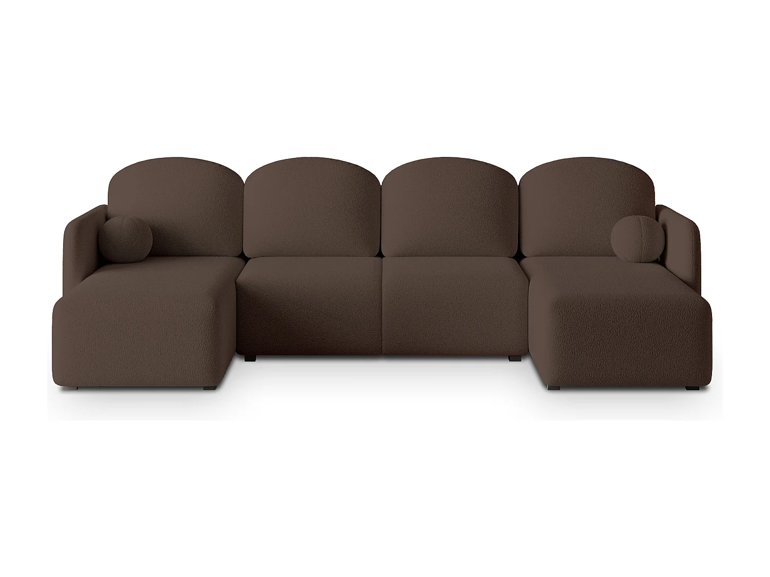 Canapé d'angle NUBERO en velours avec fonction couchage Marron