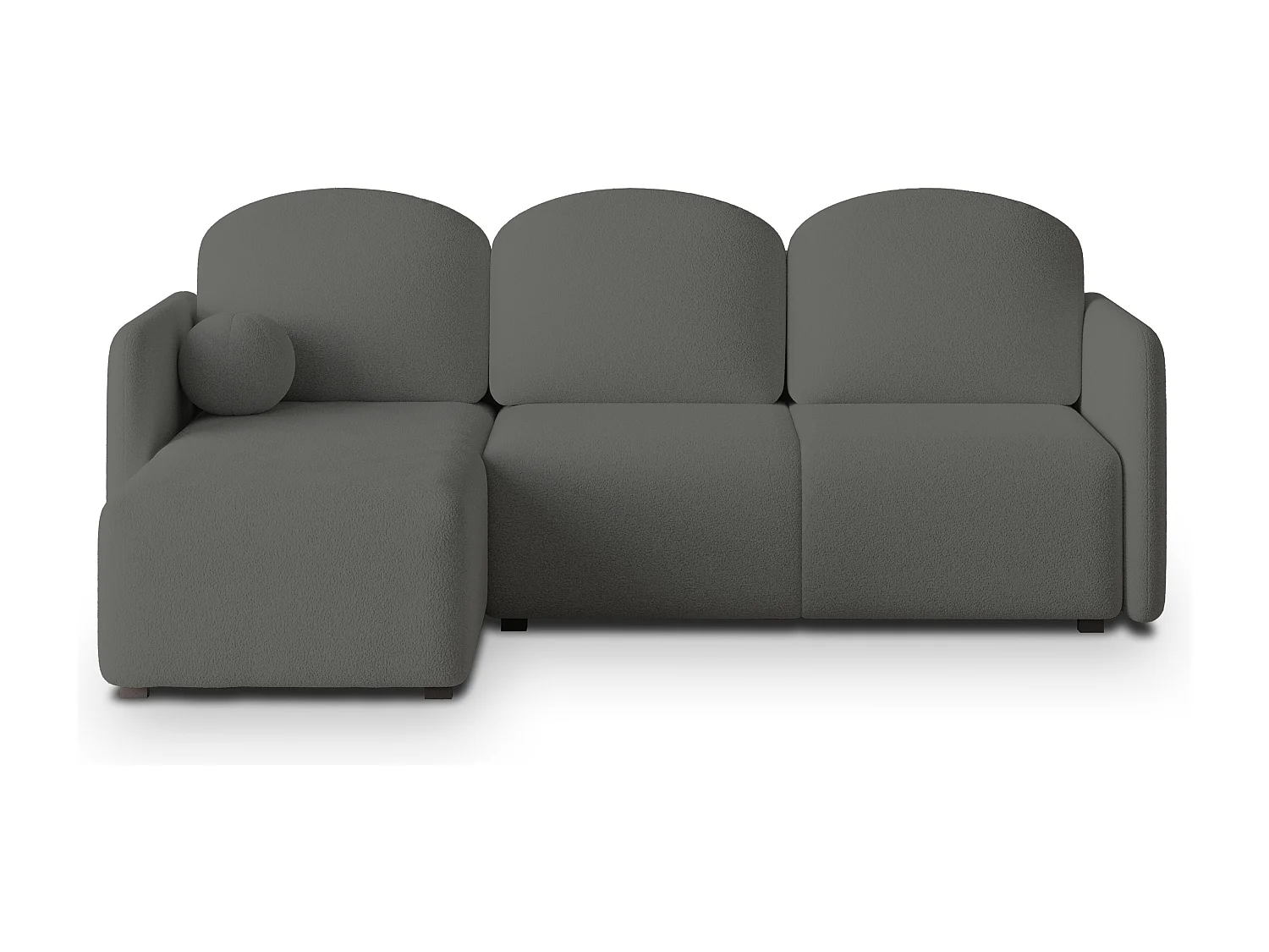 Canapé d'angle SUVINO en velours avec fonction couchage Gris
