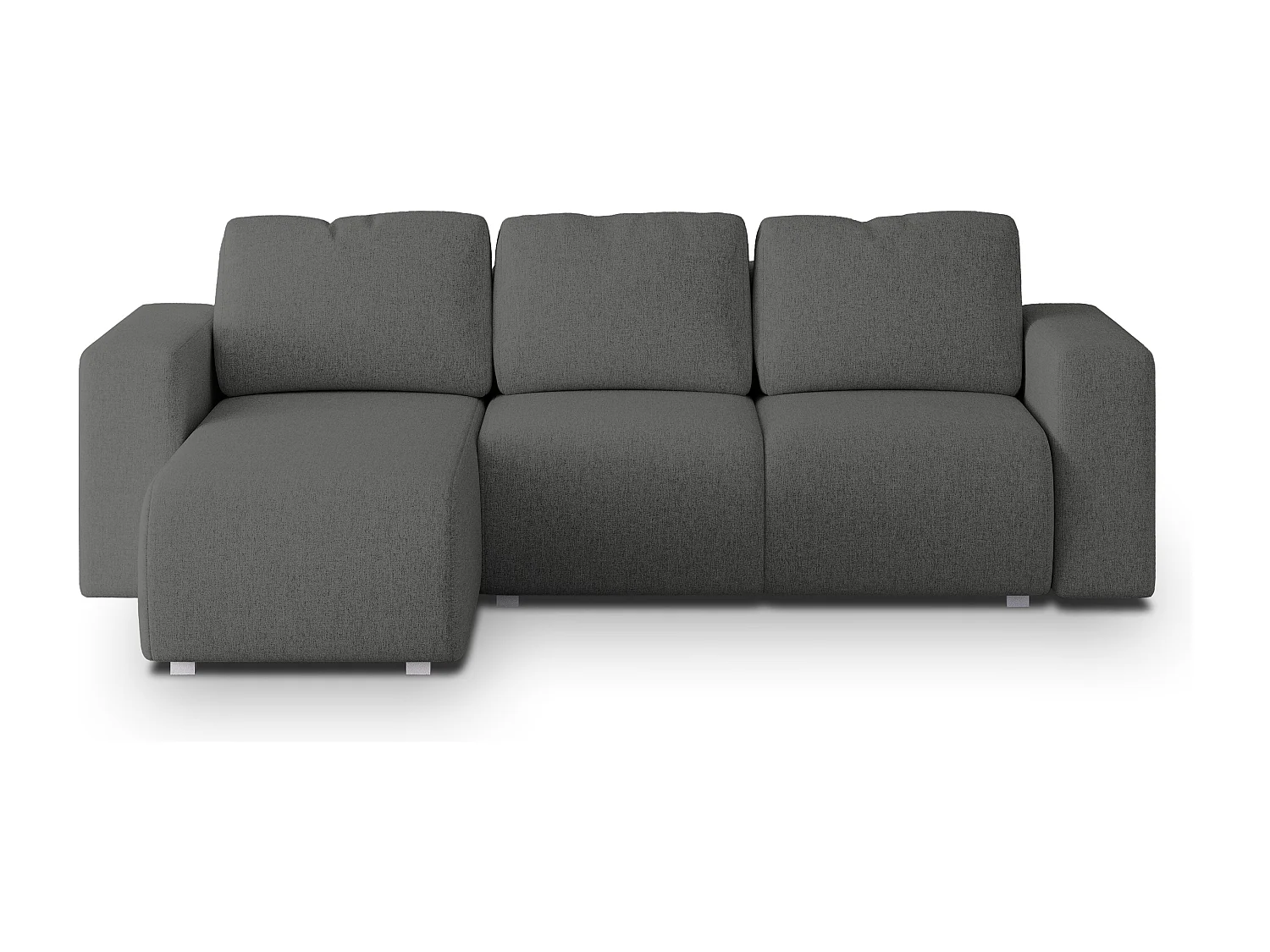Canapé d'angle RINOVA en velours avec fonction couchage Gris