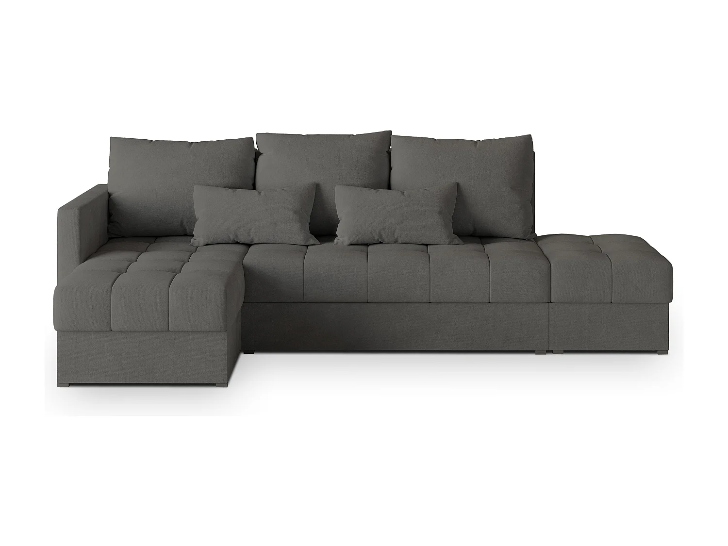 Canapé d'angle LUMARI en velours avec fonction couchage Gris