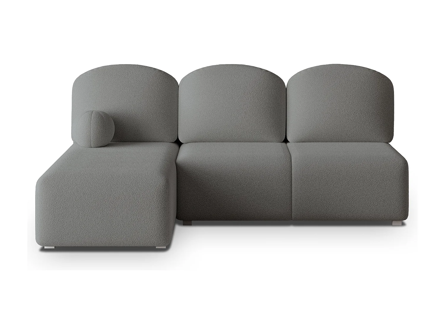 Canapé d'angle TRAMA en velours avec fonction couchage Gris