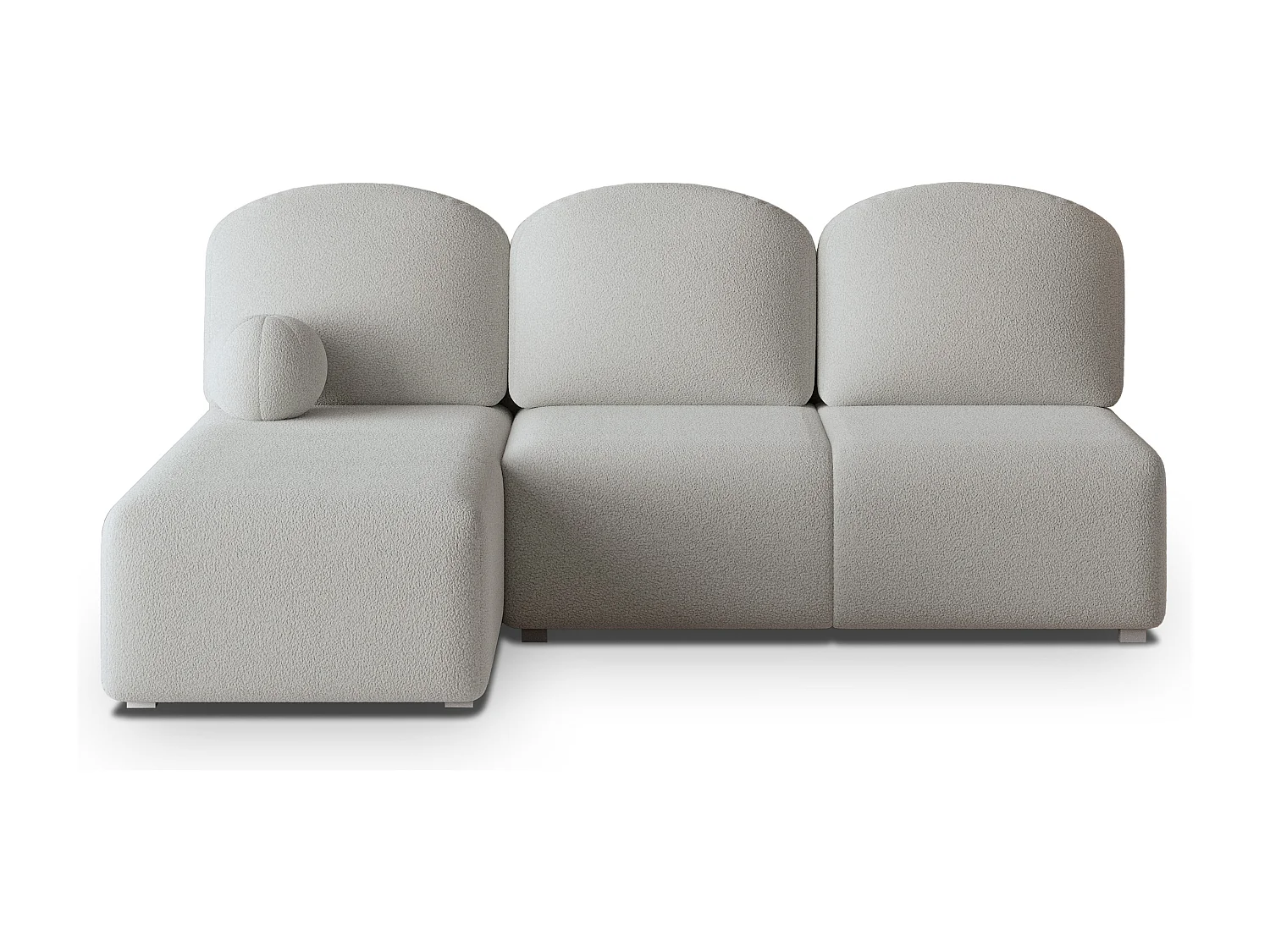 Canapé d'angle TRAMA en velours avec fonction couchage Gris clair