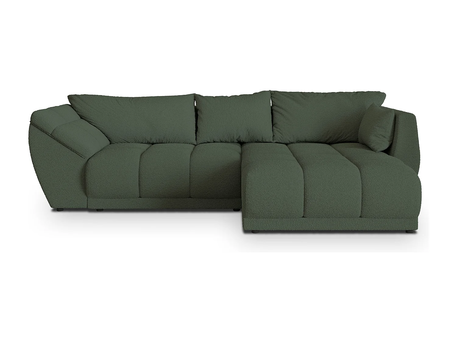 Canapé d'angle ORENTI en velours avec fonction couchage Vert