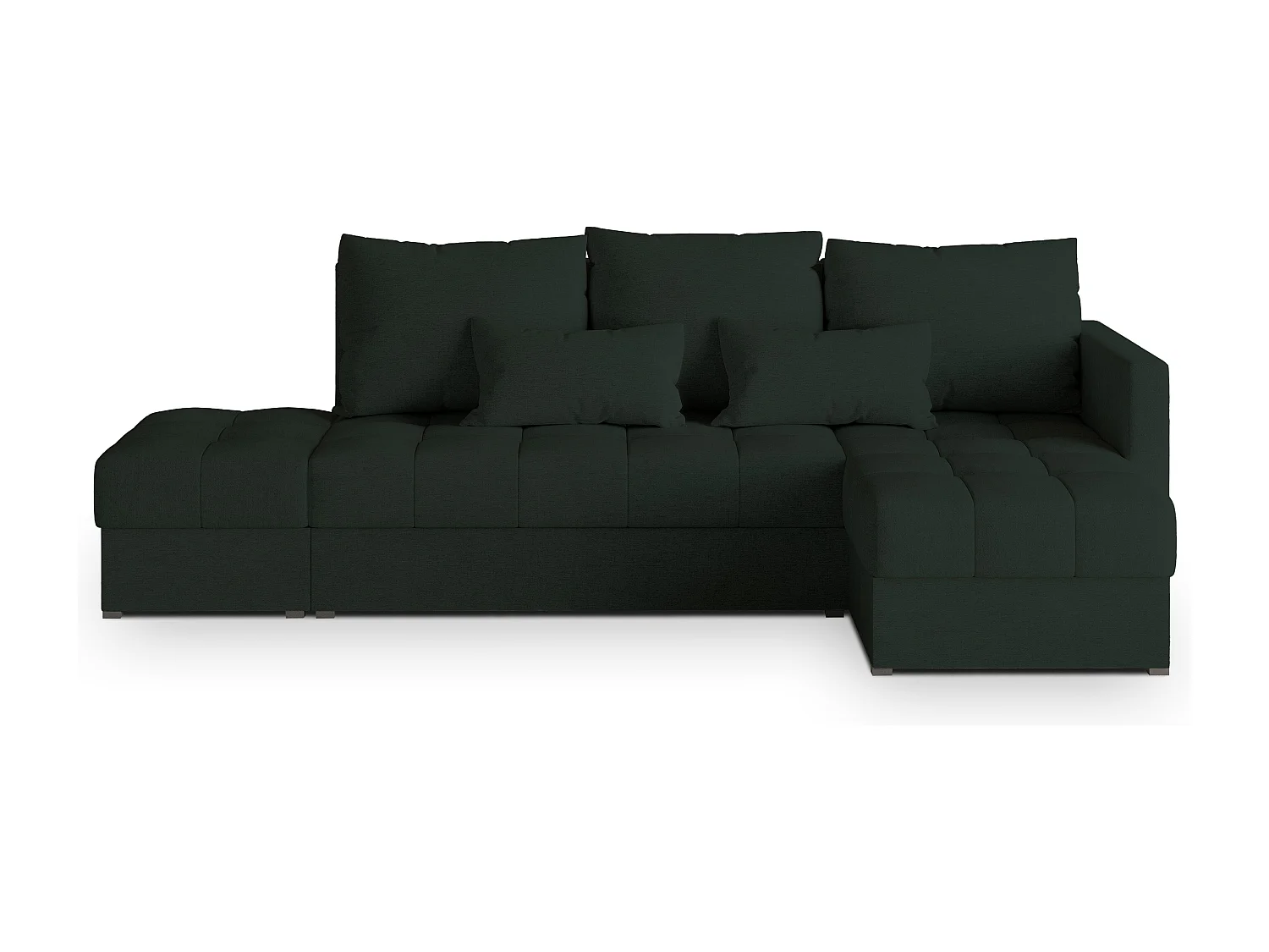 Canapé d'angle LUMARI en velours avec fonction couchage Vert