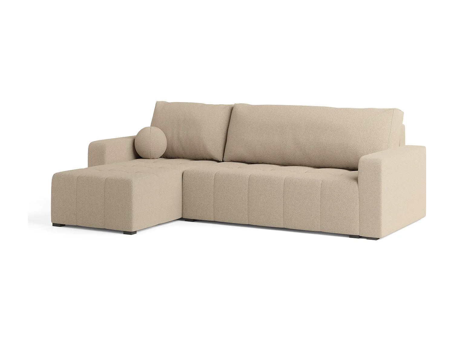 Hoekbank VOLIRA van fluweel met slaapfunctie Beige