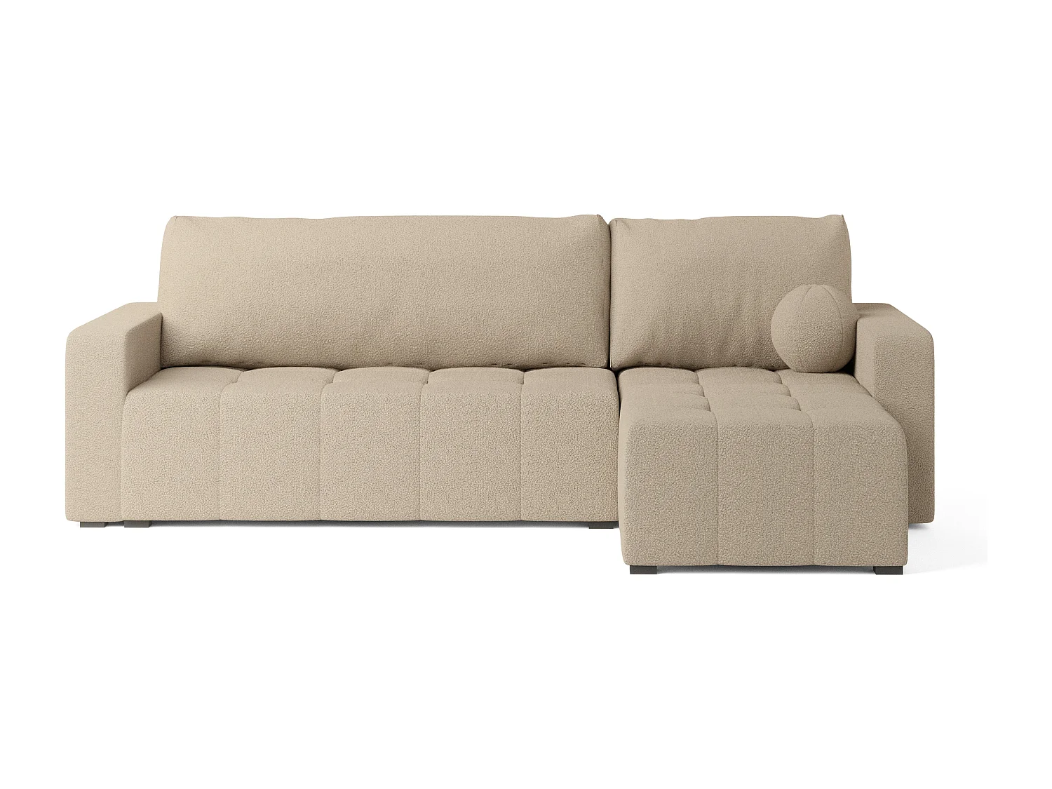 Hoekbank VOLIRA van fluweel met slaapfunctie Beige