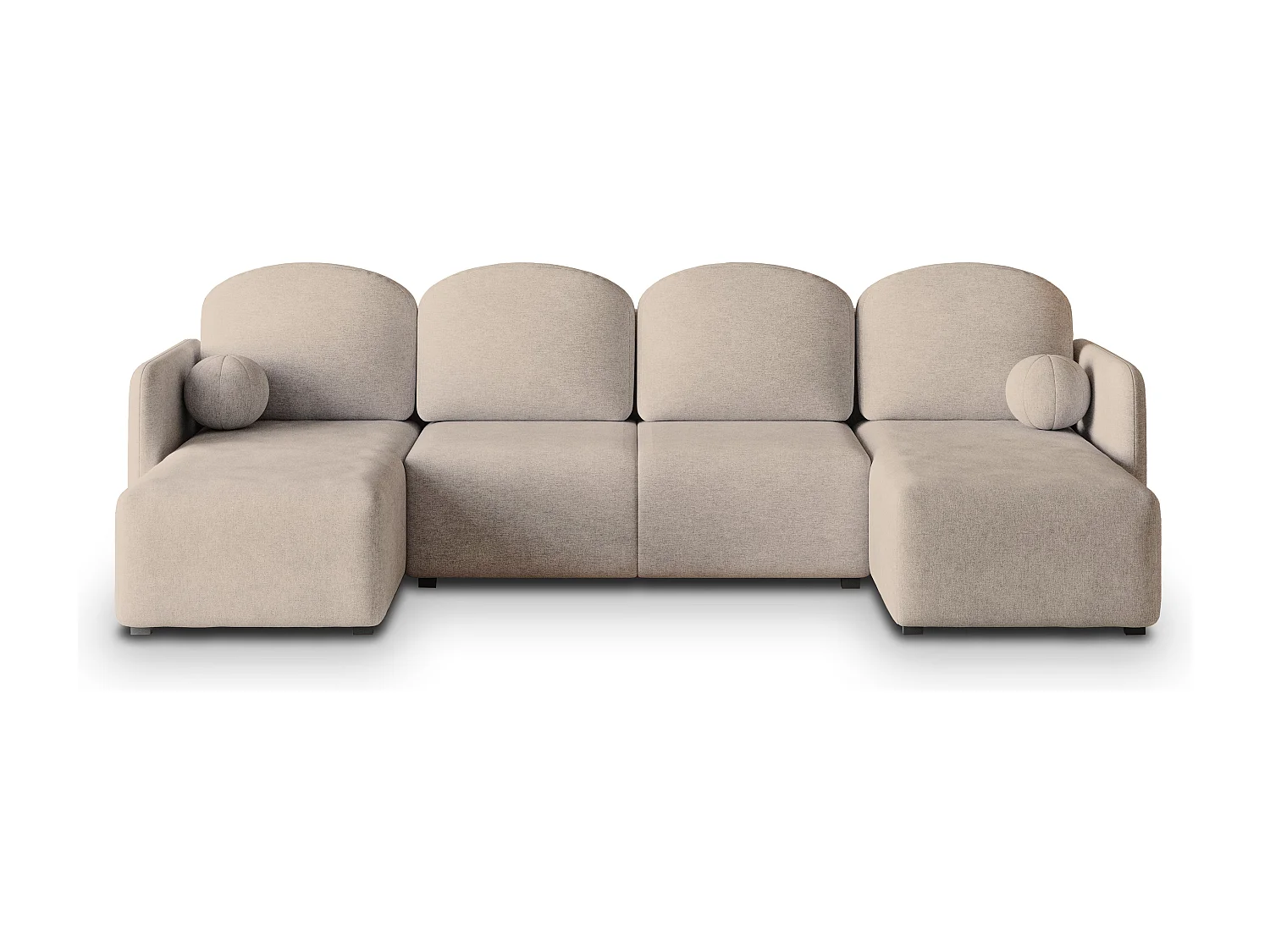 Canapé d'angle NUBERO en velours avec fonction couchage Beige
