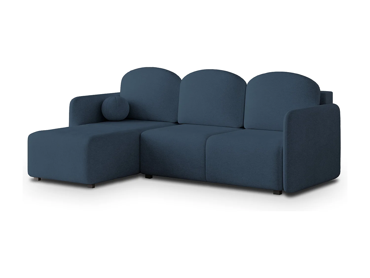 Hoekbank SUVINO van fluweel met slaapfunctie Blau