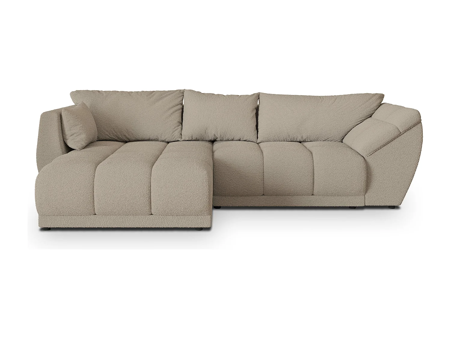 Canapé d'angle ORENTI en velours avec fonction couchage Beige