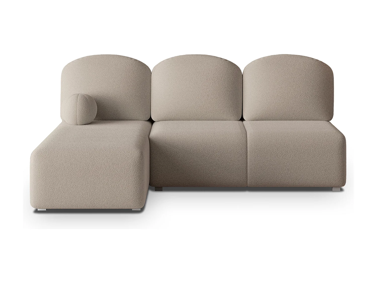 Canapé d'angle TRAMA en velours avec fonction couchage Beige