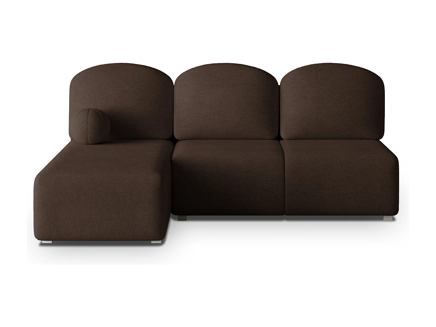 Canapé d'angle TRAMA en velours avec fonction couchage Marron