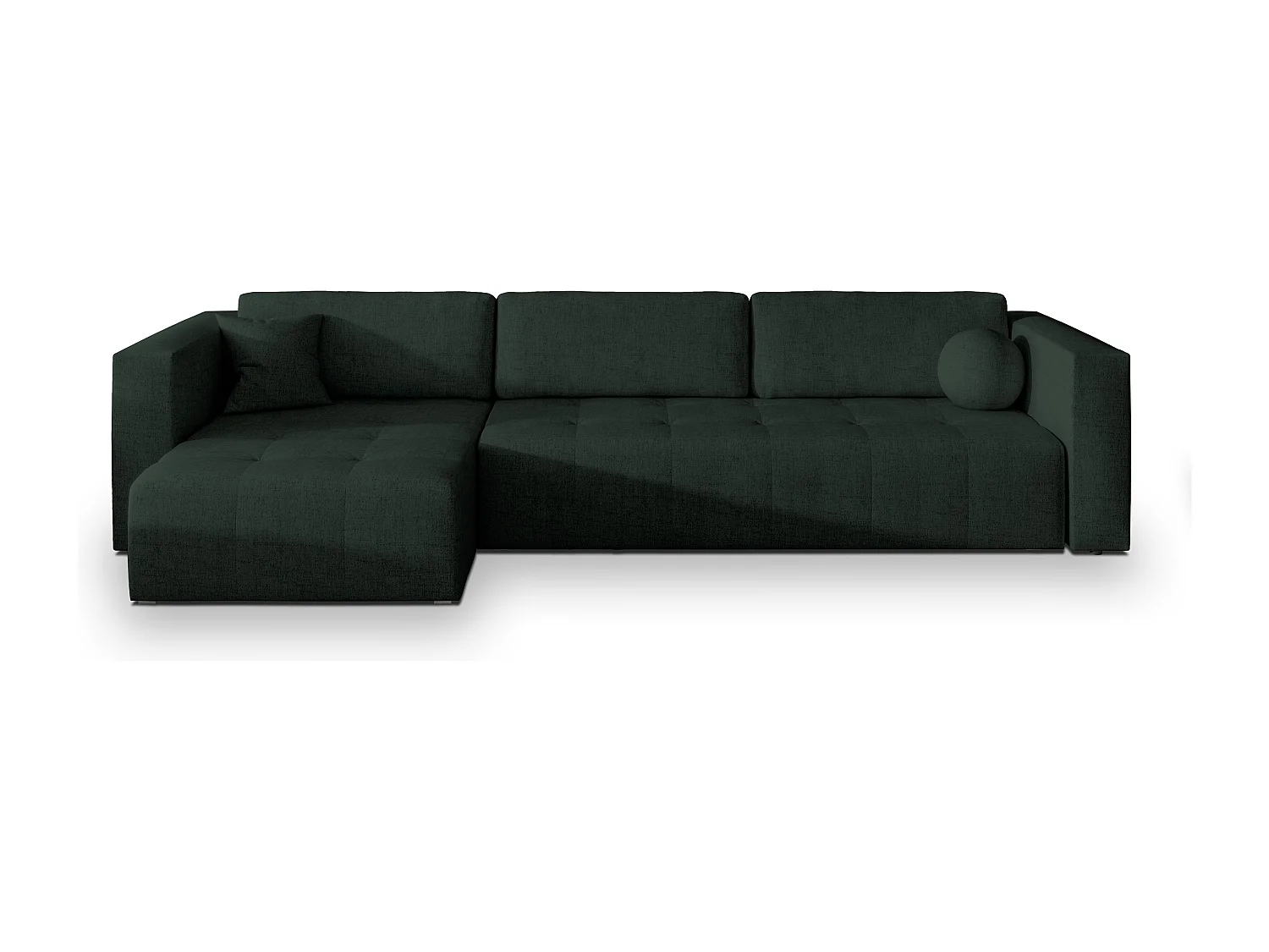 Canapé d'angle OLVERA en velours avec fonction couchage Vert